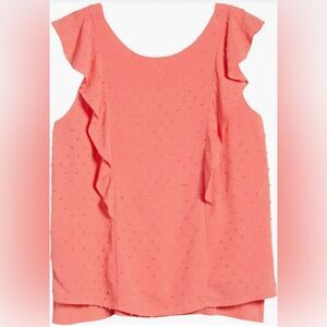 Gibson x The Motherchic Sunkissed Coral Virginia Ruffle Tank